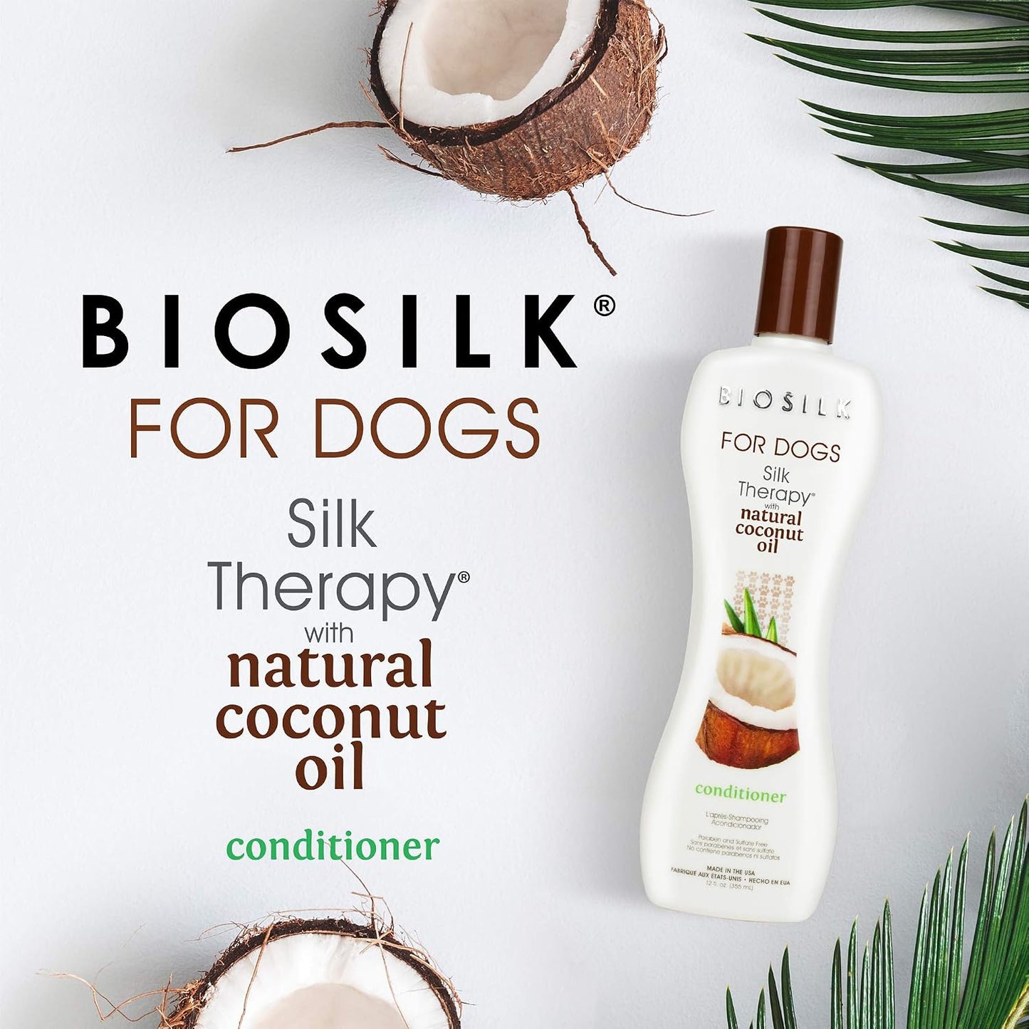 BioSilk coconut oil dog conditioner premium pet grooming formula