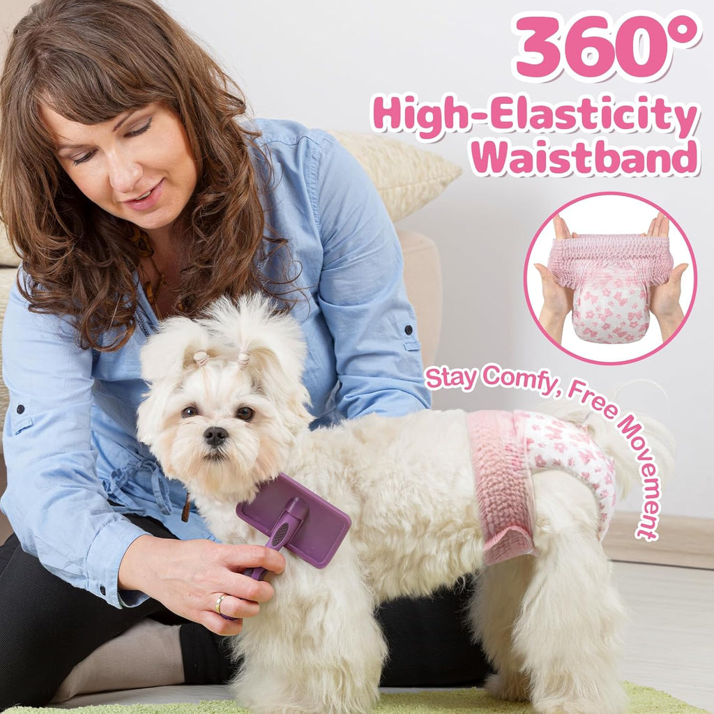 Dono dog period underwear showcasing the wide super absorbent polymer core layers
