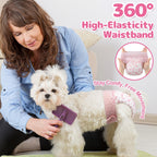 Dono dog period underwear showcasing the wide super absorbent polymer core layers