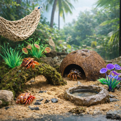 Hercocci artificial jungle plants for hermit crab tank