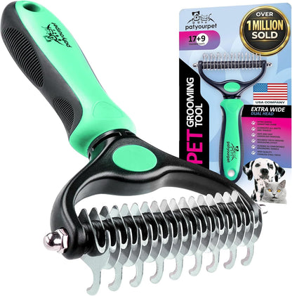 Pat Your Pet Deshedding Dog Brush For Shedding - Cat Brushes For Indoor Cats, Double-Sided Cat Brush Deshedding & Grooming Tool For Long Haired And Short Haired Dogs, Skin-Friendly - Image 13