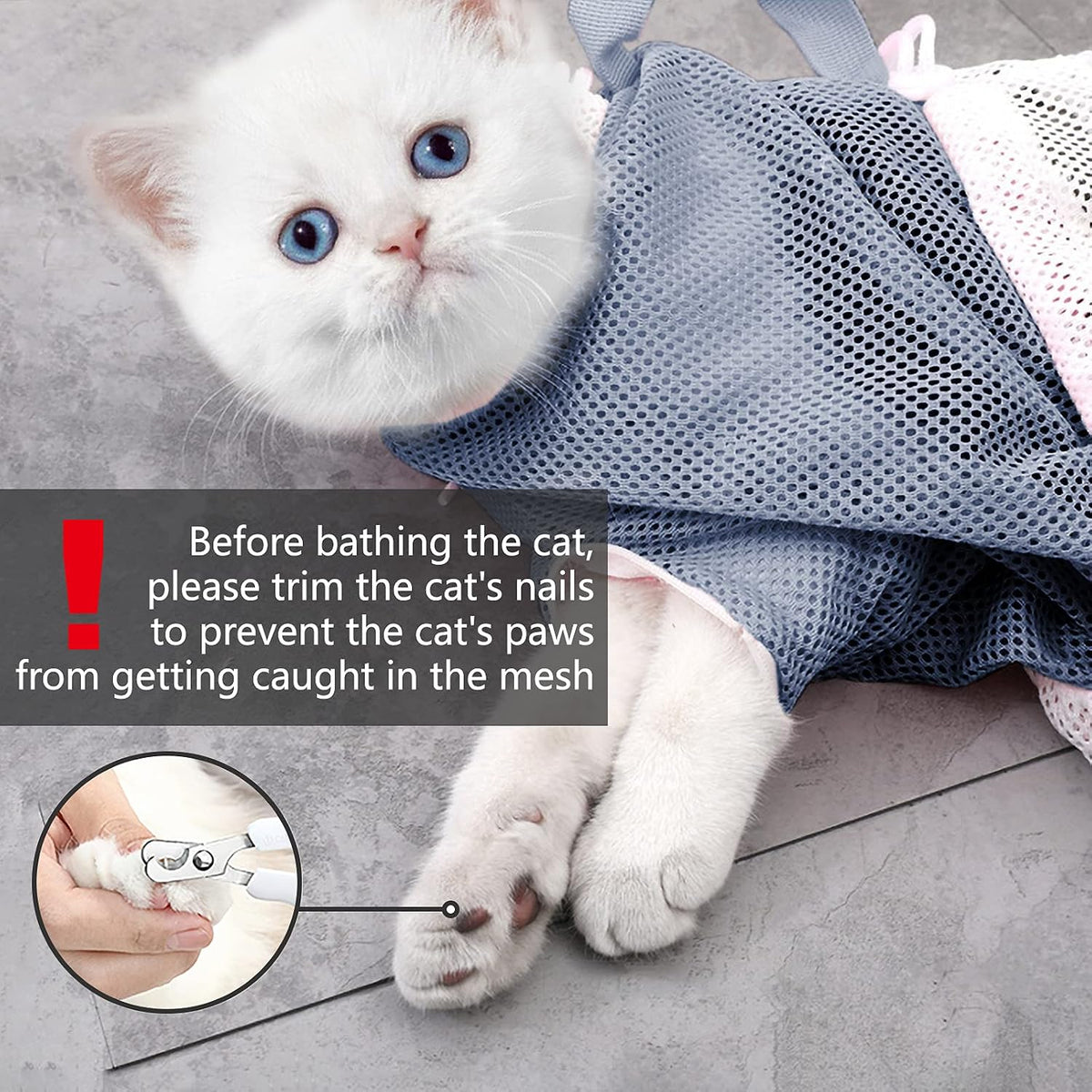 KlerRoem premium cat grooming kit with the blue five-finger massage glove.