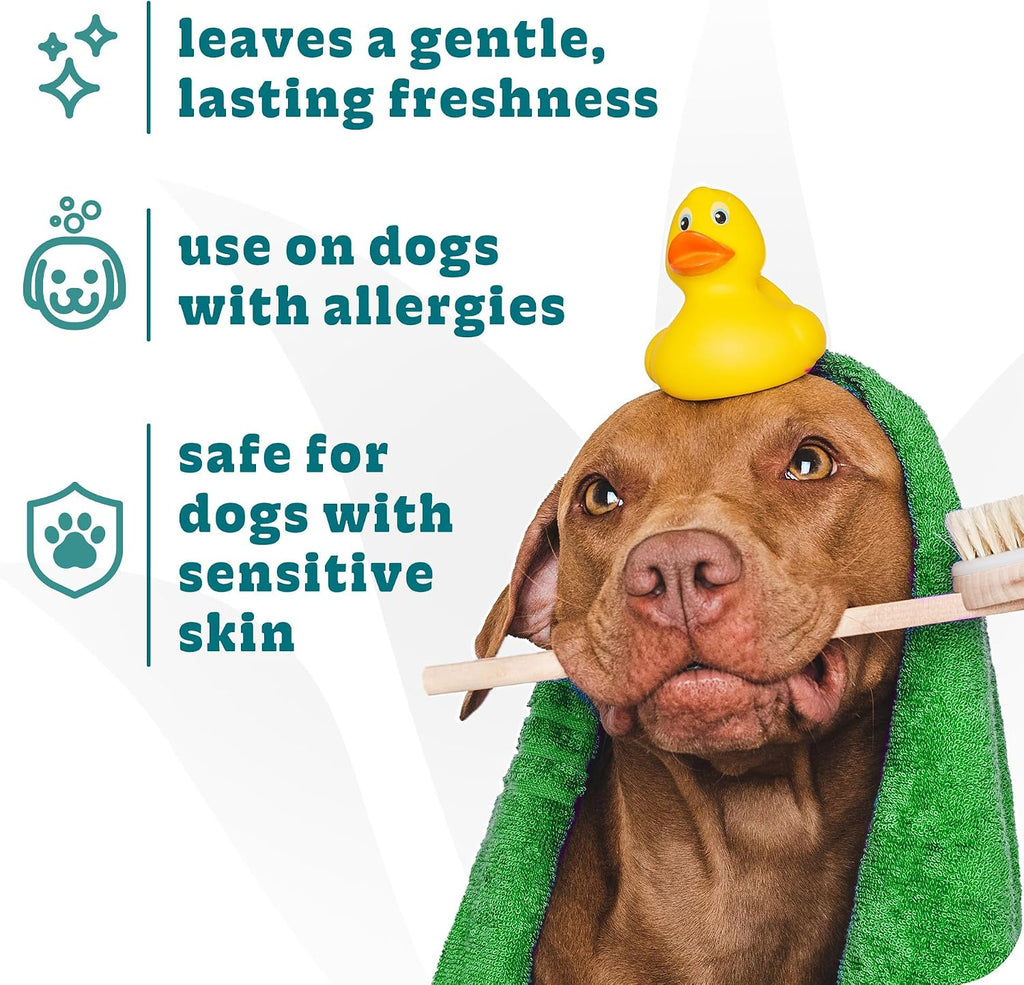 Tearless dog shampoo Espree sensitive skin formula bottle showing ingredients.