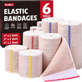 DragonflyDreams 6 Pack Premium Elastic Bandage Wrap front view showcasing multiple sizes.
