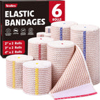 DragonflyDreams 6 Pack Premium Elastic Bandage Wrap front view showcasing multiple sizes.