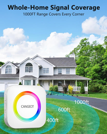 White wireless dog doorbell system for household training