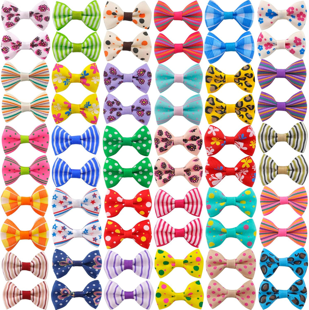 QingHan dog hair bows small puppy clips front view