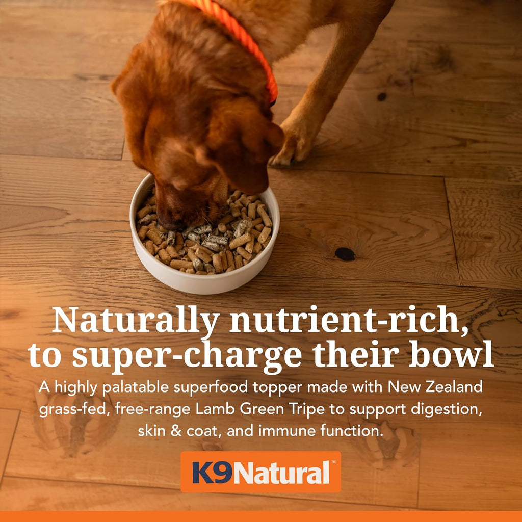 New Zealand sourced raw digestive support dog topper packaging details