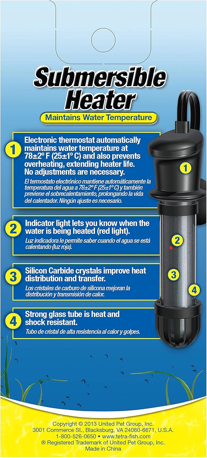 Close up of Tetra 100-watt heater heating element