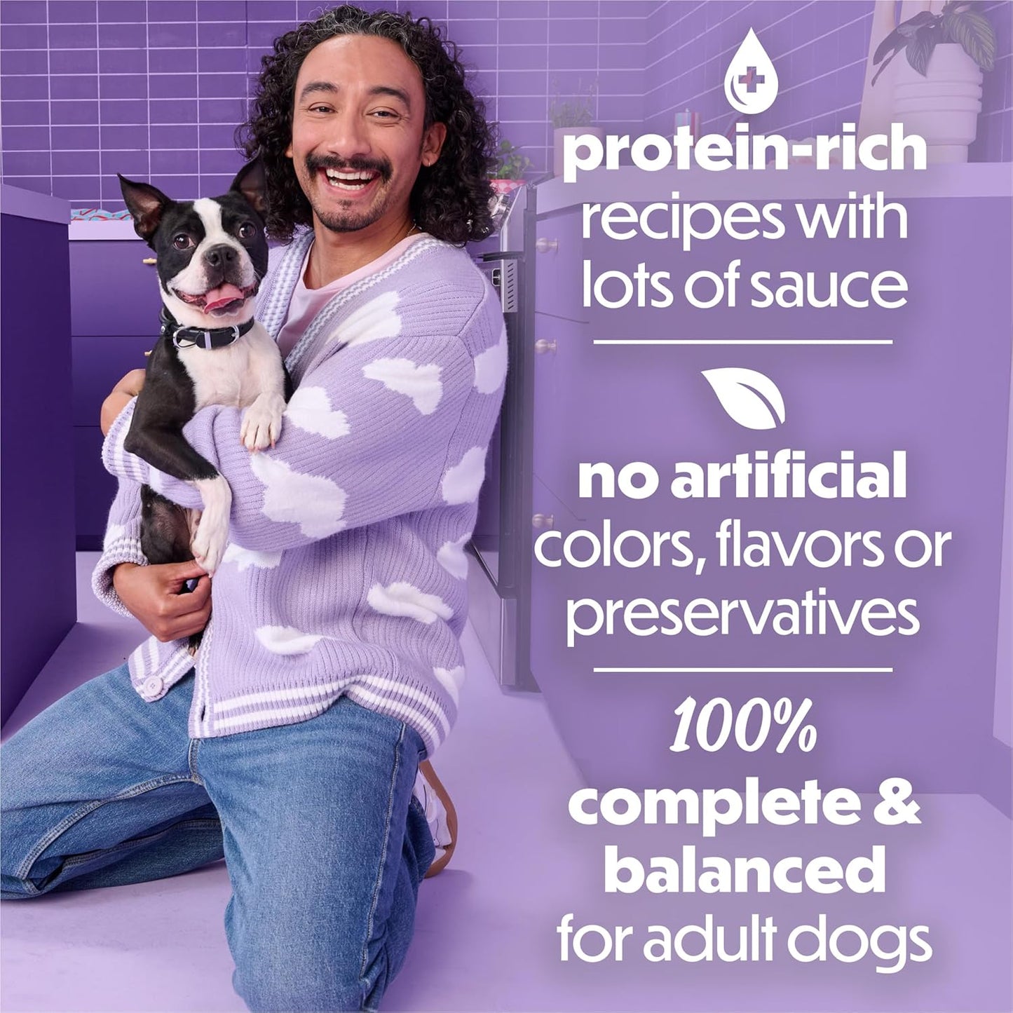 High protein wet dog food cans with real meat and vegetables