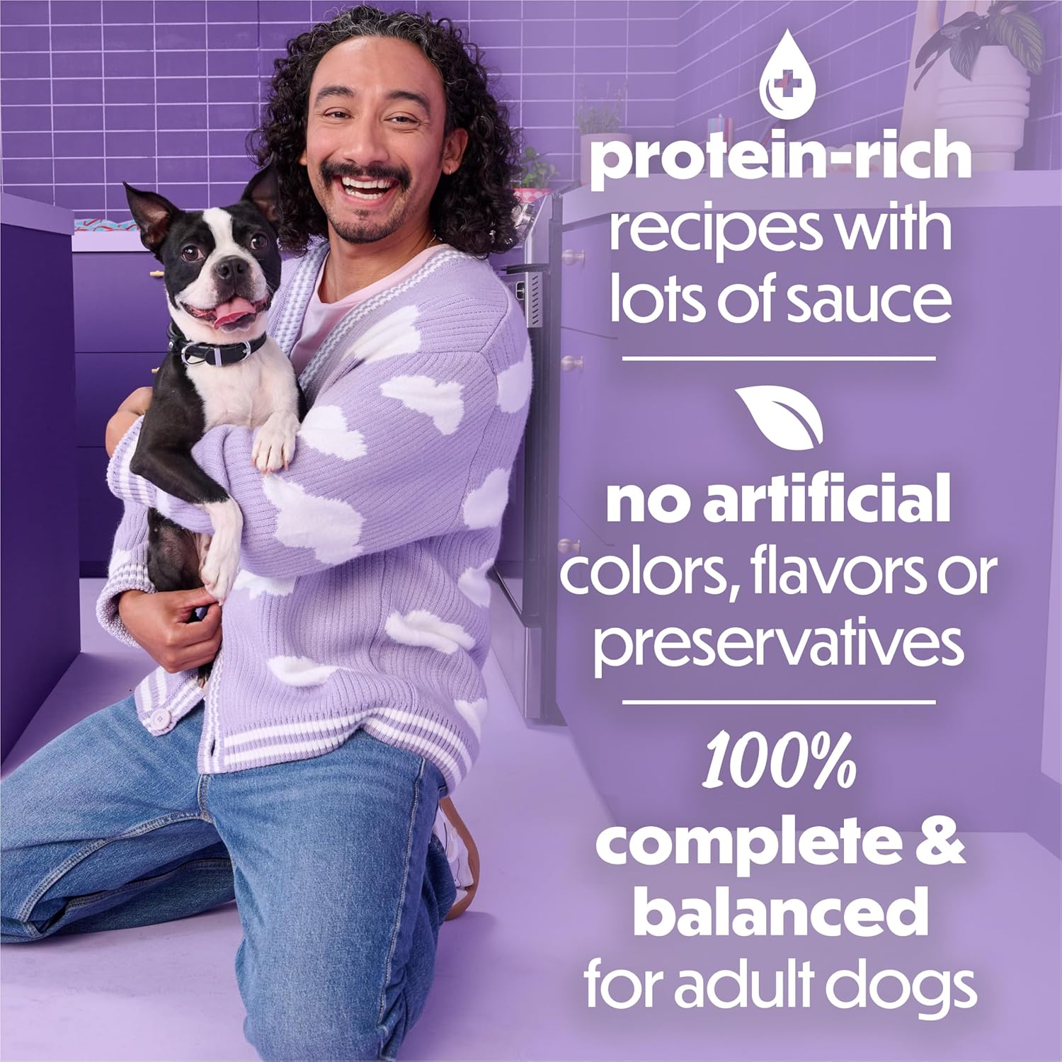 High protein wet dog food cans with real meat and vegetables