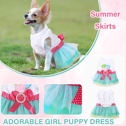 Chihuahua puppy showcasing the lightweight summer pet outfit back view