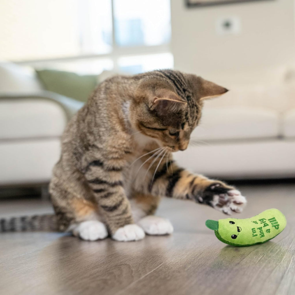 Side profile of Catstages plush dental cat toy