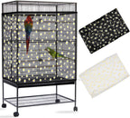 Daoeny 2PCS Bird Cage Seed Catcher, Large Bird Cage Cover, Adjustable Soft Airy Nylon Mesh, Birdcage Cover Skirt Seed Guard for Parrot Parakeet Macaw Round Square Cages (White & White) - Image 11