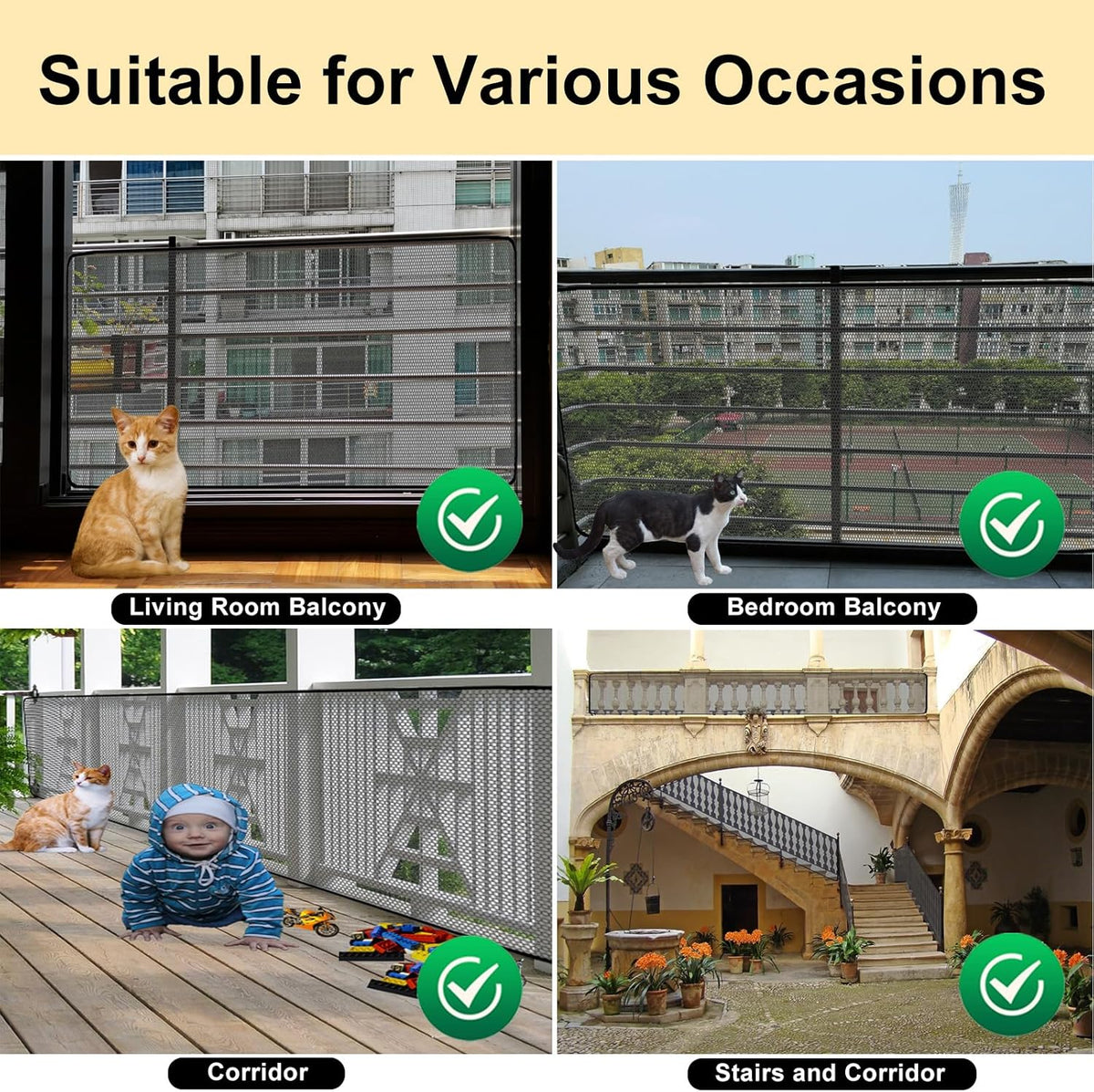 Installation kit with zip ties for balcony guard