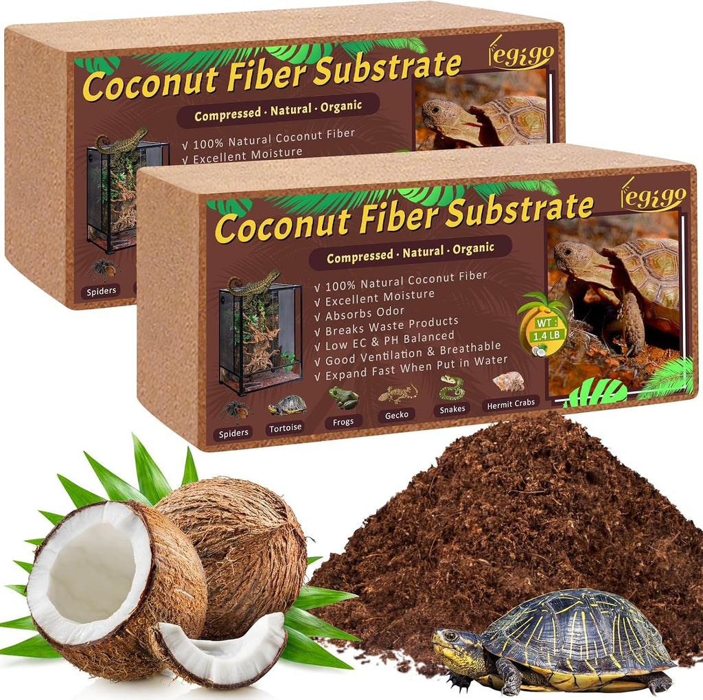 Legigo 4 Pack Coconut Fiber Substrate, Natural Coco Coir Bedding for Reptiles Turtles, Tortoises, Snake, Hermit Crab, Gecko, Lizard, Bioactive Terrarium Soil for Humidity Control and Plant Substrate - Image 9