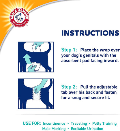 Authentic imported pet care diaper pack highlighting the brand emblem and sizing specifications