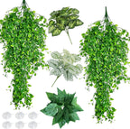 Hamiledyi 5 Pcs Reptile Plants Terrarium Hanging Fake Plant Leaves, Bearded Dragon Tank Accessories, Habitat Decor for Snake Leopard Gecko Lizard Chameleon Spider Turtle (Style 3) - Image 11