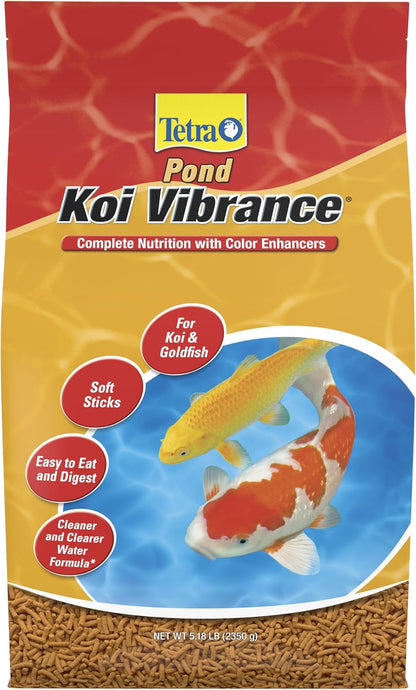 Tetra Pond Koi Vibrance floating fish food bag front view