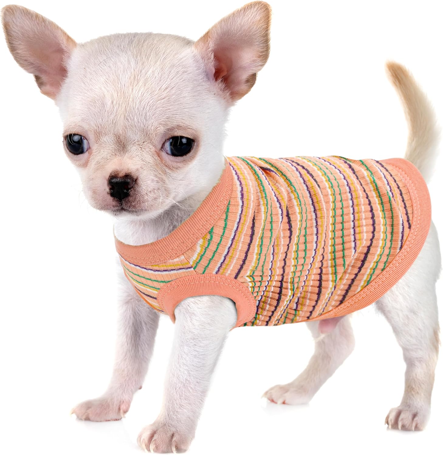Elevate Your Pet's Comfort and Fashion: Premium 100% Cotton Rib Dog Shirt Vest for Small Breeds Like Chihuahuas, Yorkies, and Puppies .Year-Round Style with Tank-Style Puppy Attire Light Purple XXS - Image 10