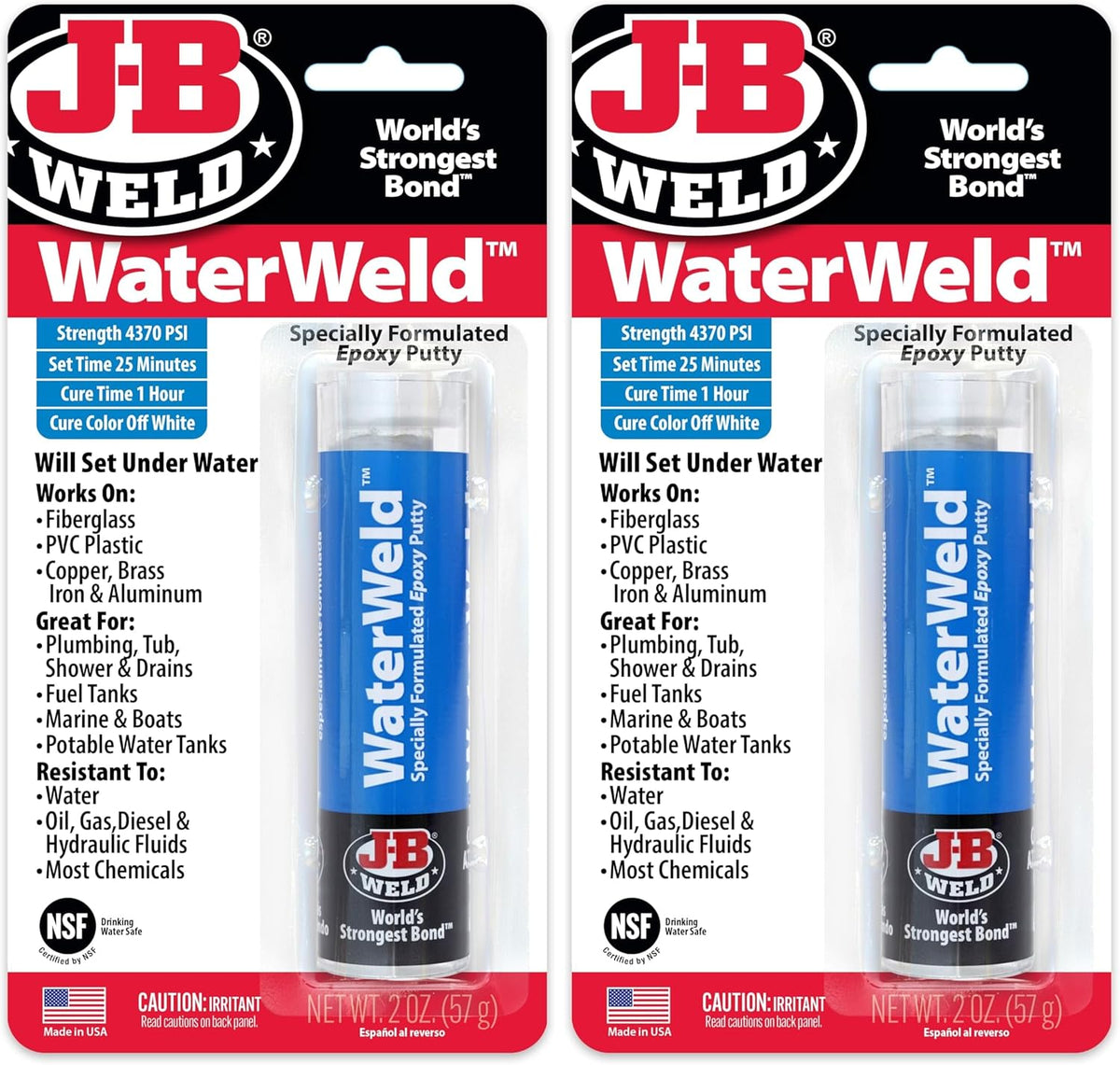 J-B Weld 8277 WaterWeld Epoxy Putty Stick - 2 oz. - Image 8