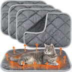 4 Pack Self Heating Cat Pad Self Warming Dog Mat Reflects Body Heat Extra Warm Thermal Pet Pad Washable Dog Cat Bed Crate Bed Mat Blanket(Gray,16 x 20 Inch) - Image 13