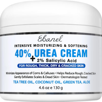 Ebanel Urea Cream forty percent front view container on white background