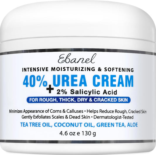 Ebanel Urea Cream forty percent front view container on white background