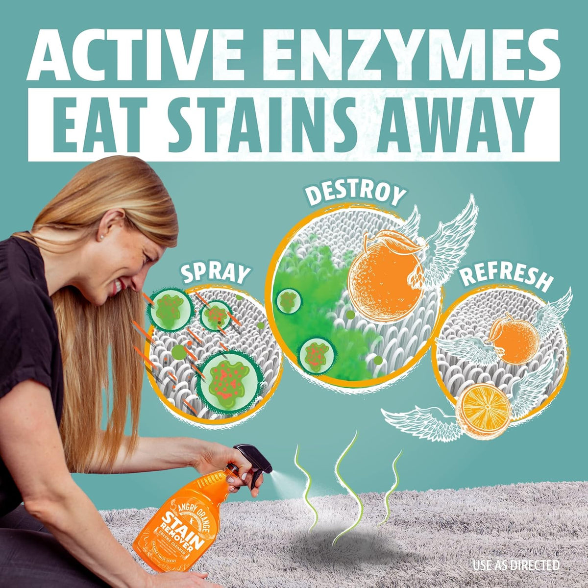 Using Angry Orange spray on carpet pet stain