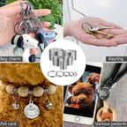 YHYZ heavy duty round keychain rings pack arranged neatly to exhibit the twenty piece multi size collection.