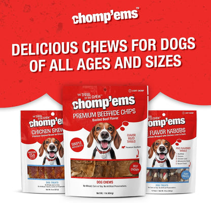Chomp'ems Beef Chew Chips, 1 lb - Healthy, Protein Rich Treats for Dogs - Long Lasting Dog Chews - Image 9