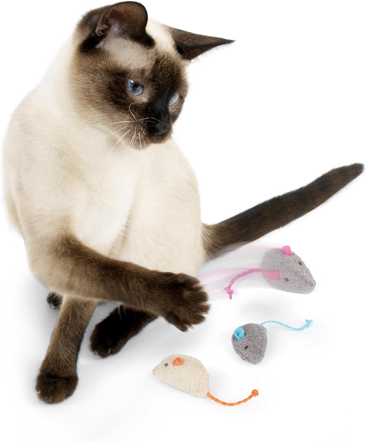 SmartyKat (3 Count) Skitter Critters Catnip Cat Toys - Gray/Cream, 3 Count - Image 7