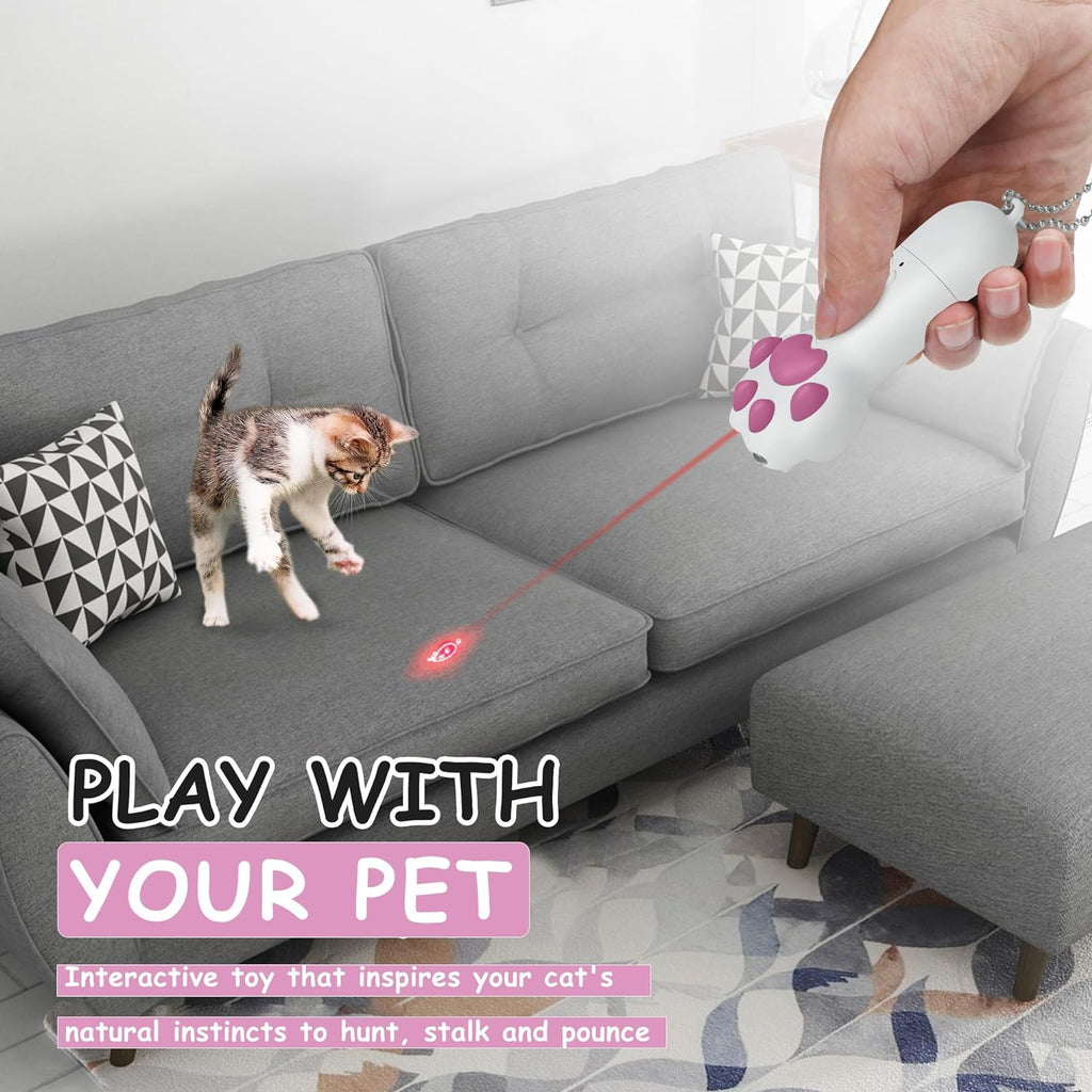 Handheld cat tracking toy with UV light stain detector feature