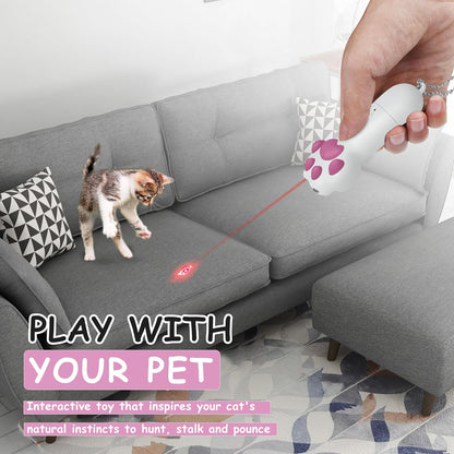 Handheld cat tracking toy with UV light stain detector feature