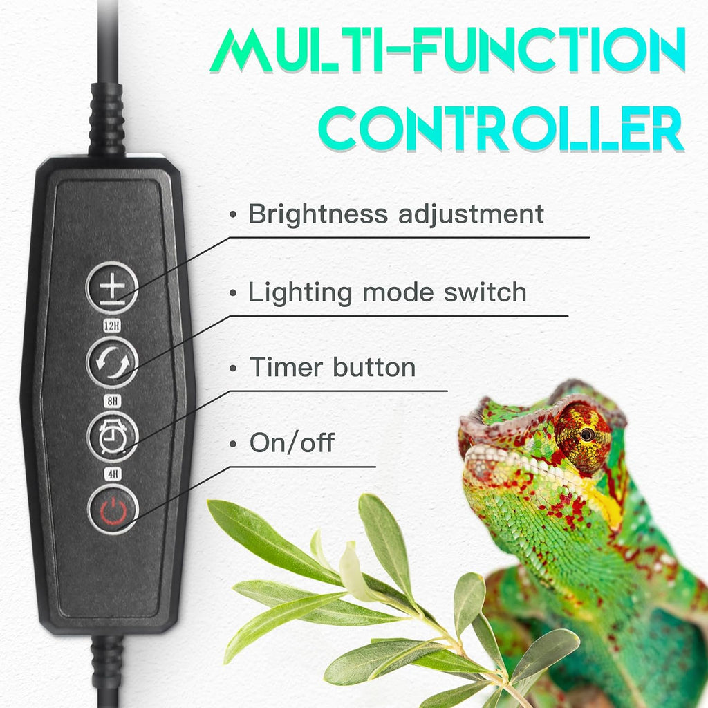 Eckpo reptile UVB light module close-up of LED diodes