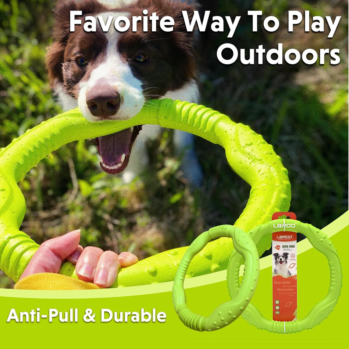 LaRoo durable soft flying disc for large breed training
