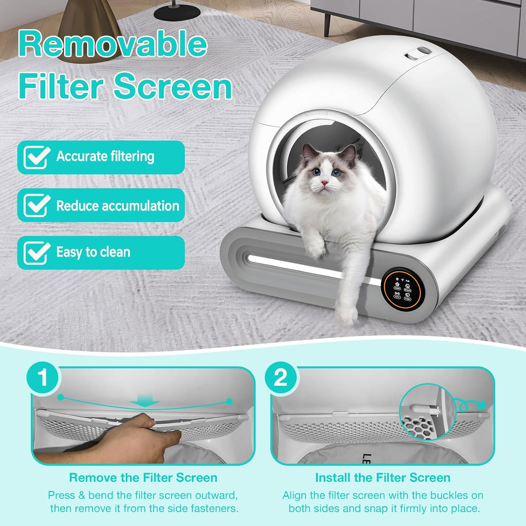 DuckSky small grain cat litter filter replacement installed inside the sifting mechanism.