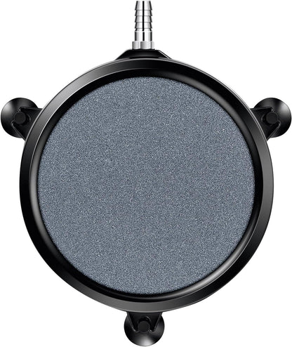 VIVOSUN bubble disc stone illustrating standard setup with aquarium pump airline tubing.