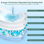 Three dimensional diamond quilted surface of the absorbent dog training pads absorbing liquid.