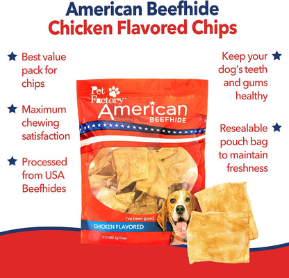 Pet Factory dog treats made from natural American cattle rawhide