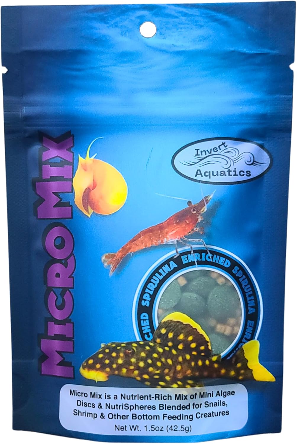 Invert Aquatics Micro Mix sinking diet front view