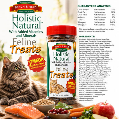 Premium low calorie crunchy cat treats pack of three bottles for daily pet rewards.
