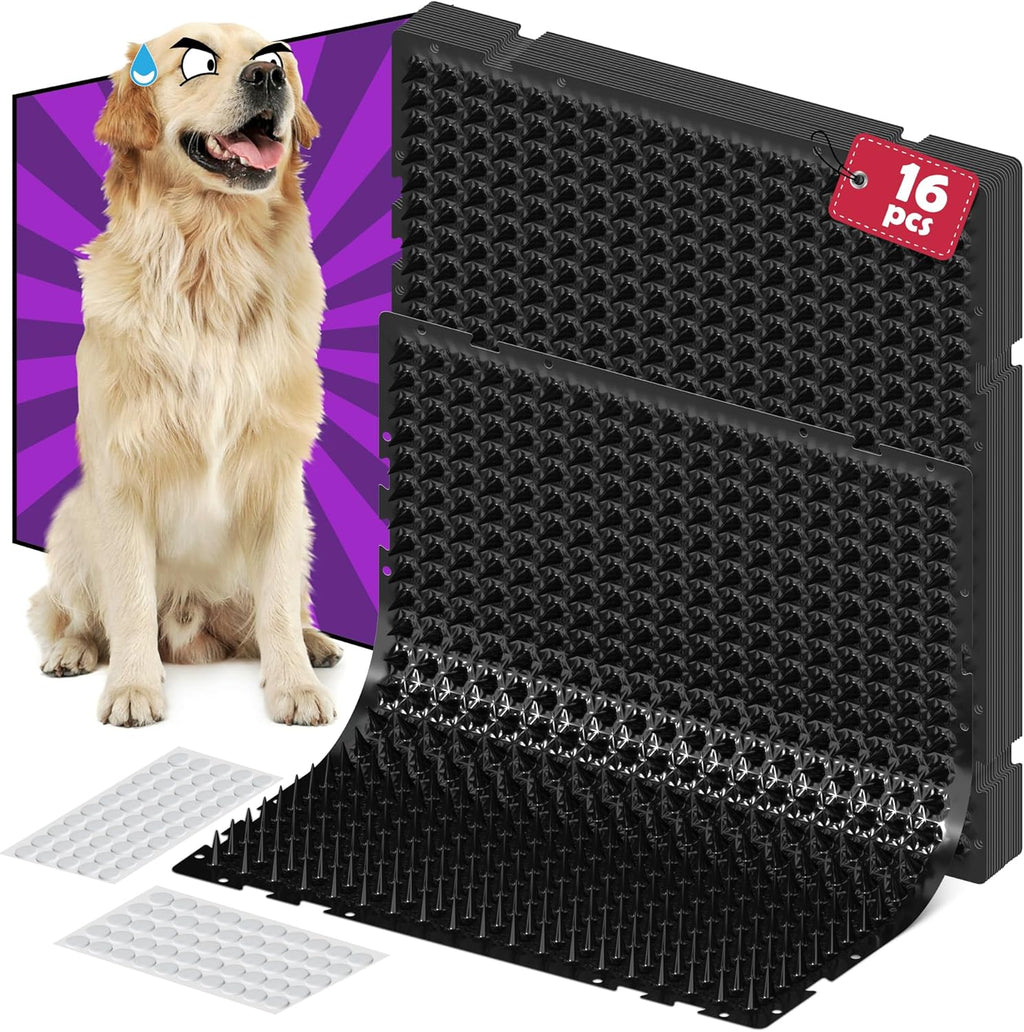 Ohlela 16 Pack Black Scat Mats front view showing spike design
