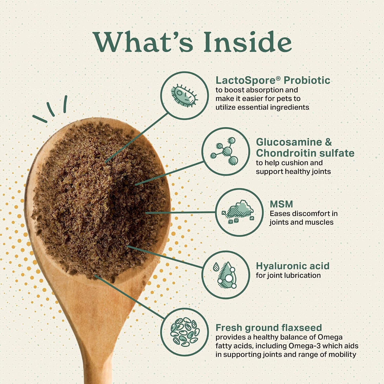 The Missing Link superfood powder for canine cartilage and bone health close up