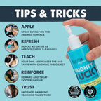 Close up of Mighty Paw Yucky no chew dog training spray