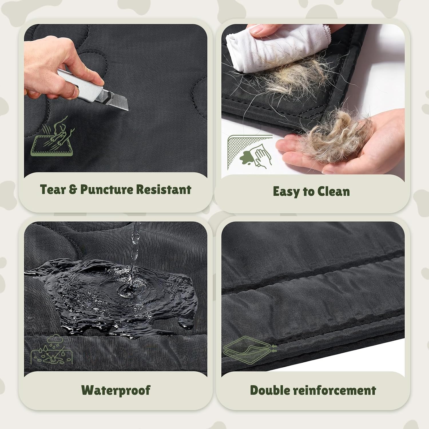 Waterproof layer demonstration of WooPetty indestructible kennel pad