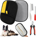 MA DREAMNEX pet hair removal glove grooming kit front view showing the 4 piece set