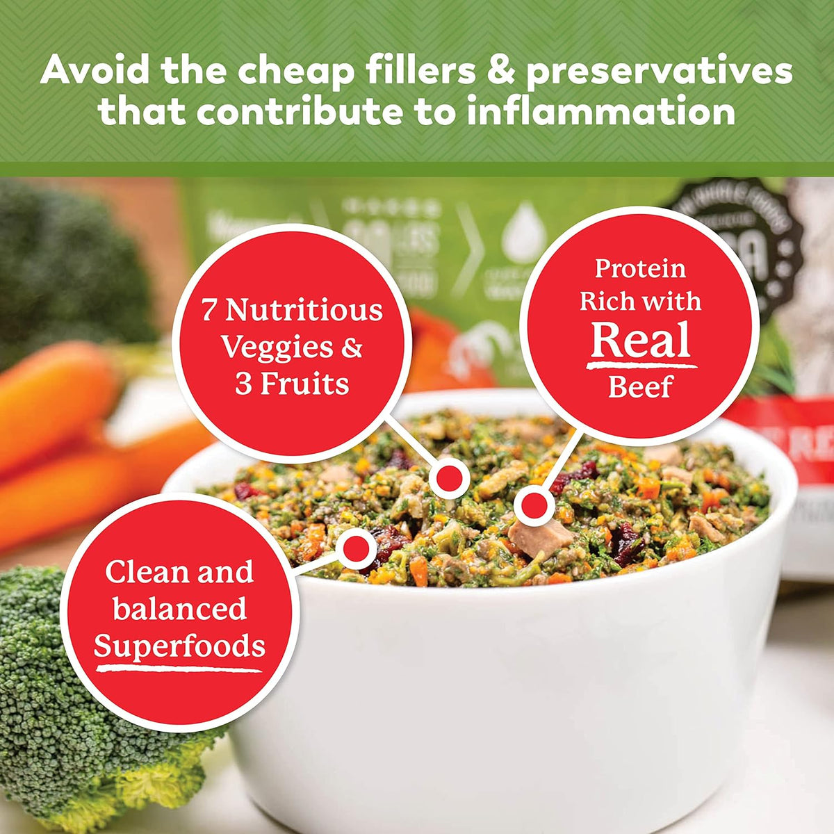 Preparation steps for Dr. Harvey's dehydrated dog food