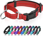 GDLKPS Reflective Martingale Dog Collar front view showing the dual-loop design and quick release buckle.
