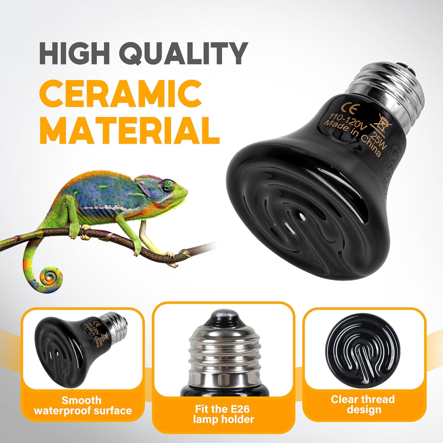 HealSmart 25 watt non light radiant heat source for terrariums.